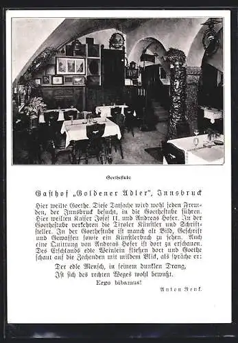 AK Innsbruck, Gasthaus zum goldenen Adler