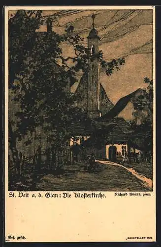 Künstler-AK St. Veit a. d. Glan, Die Klosterkirche