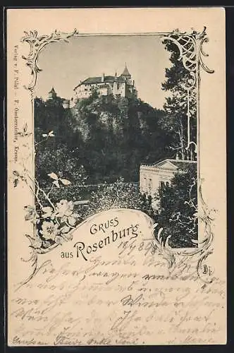 AK Rosenburg, Blick nach der Burg