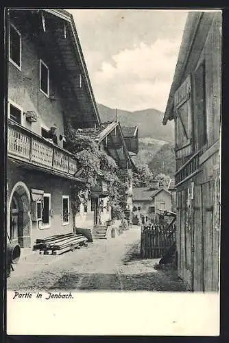 AK Jenbach, Strassenpartie mit Häusern