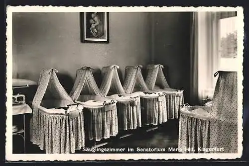 AK Klagenfurt, Säuglginszimmer im Sanatorium Maria Hilf