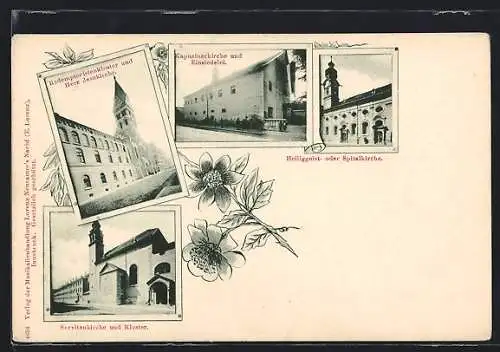 AK Innsbruck, Servitenkirche und Kloster, Redemptoristenkloster und Herz Jesukirche, Kapuzinerkirche und Einsiedel