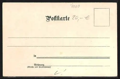 Lithographie Stuttgart, Kutsche vor dem Wilhelmspalast