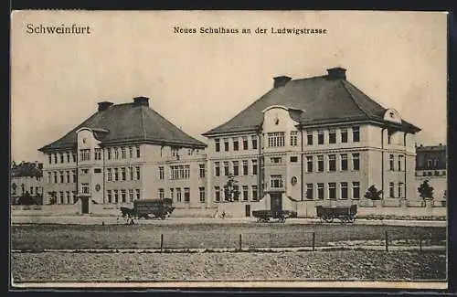 AK Schweinfurt, Neues Schulhaus an der Ludwigstrasse