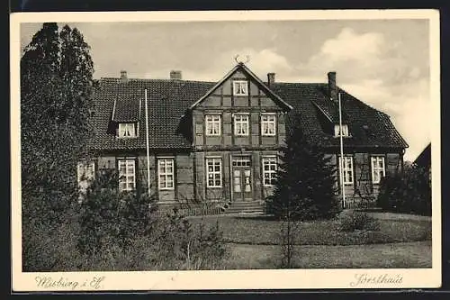 AK Misburg i. H., Forsthaus mit Vorgarten