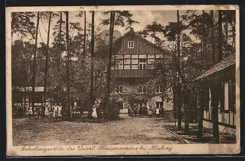 AK Misburg, Erholungsstätte des Vaterl. Frauenvereins, mit Mädchen beim Ringelreihen