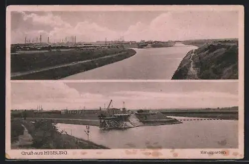 AK Misburg, Kanalpartien, mit Brückenbau