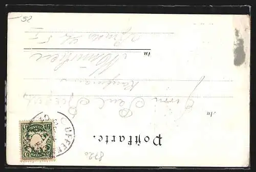 AK Schweinfurt, Salonhumorist und Musiker Franz Gg. Weigand mit Gitarre, Gruss vom Concert