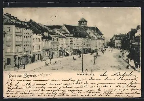 AK Bayreuth, Blick über den Marktplatz