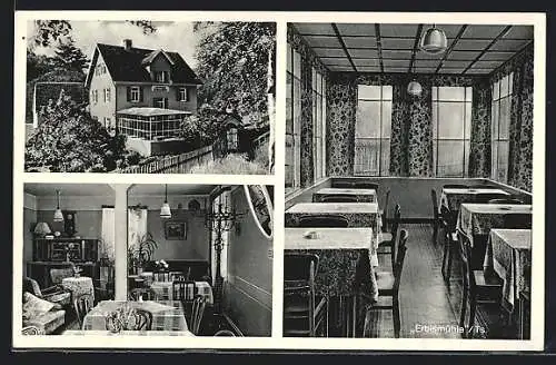 AK Neuweilnau / Taunus, Gasthaus und Pension Erbismühle, Innen- und Aussenansichten