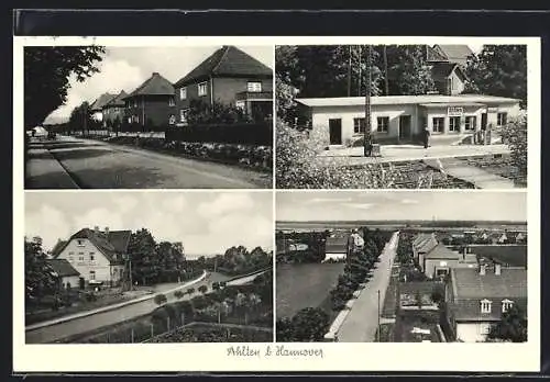 AK Ahlten /Hannover, Bahnhof, Strassenpartien
