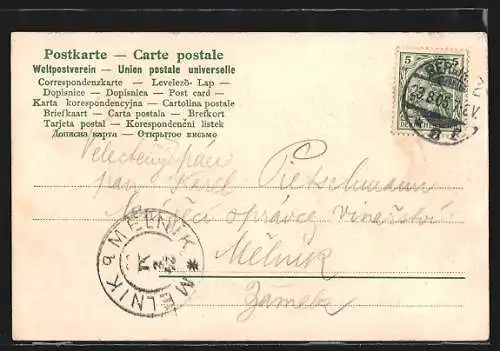 AK Berlin, Gasthaus Kaiserkeller in der Friedrichstrasse, Blick durch Remter zum Buffet