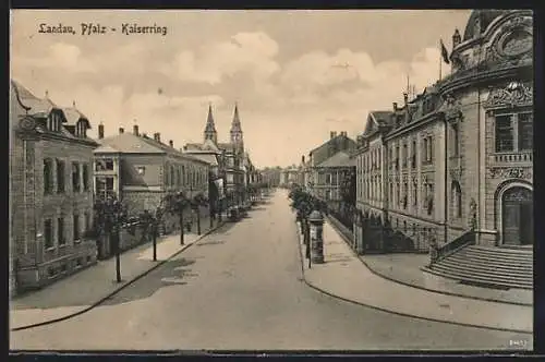AK Landau / Pfalz, Kaiserring, Litfasssäule