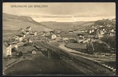 AK Gerolstein, Ortsansicht über die Bahngleise