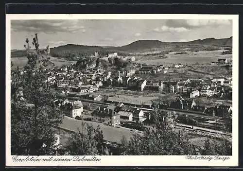 AK Gerolstein, Ortsansicht mit den Gerolsteiner Dolomiten