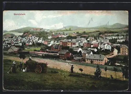 AK Gerolstein, Ortsansicht mit Bahnhof