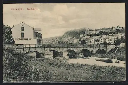 AK Gerolstein, Hotel Eifeler Hof von Heck an der Kyllbrücke