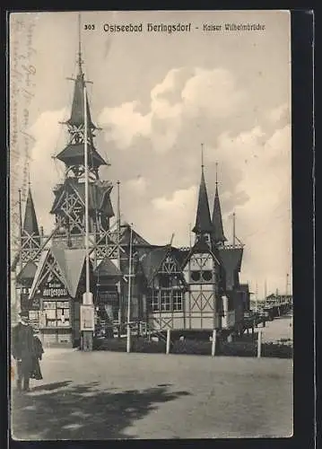 AK Heringsdorf / Ostseebad, Konditorei an der Kaiser Wilhelmbrücke