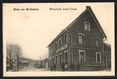AK Westhausen, Gasthaus Wirtschaft Josef Clauss mit Umgebung