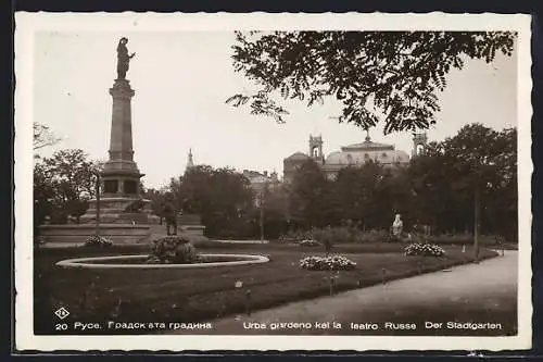AK Russe, Denkmal im Stadtgarten
