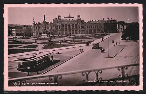 AK Russe, Ansicht vom Stadtgarten