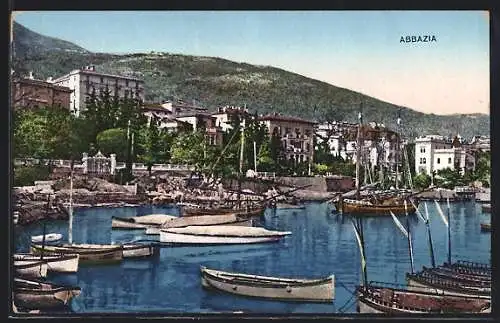AK Abbazia, Hafenansicht mit Fischerbooten