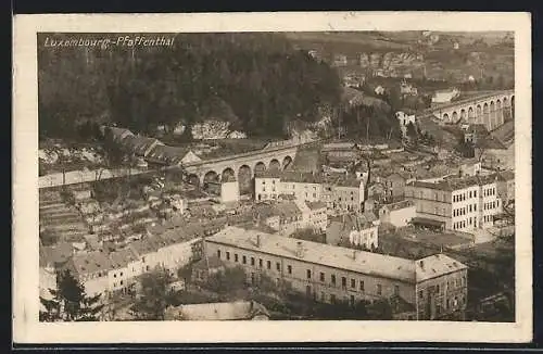 AK Luxembourg-Pfaffenthal, Ortsansicht aus der Vogelschau