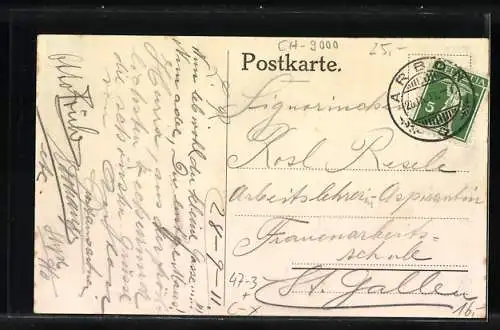 Künstler-AK St. Gallen, Absolvia, Techniker-Matura 1911