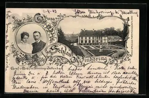 AK Winhöring, Schloss, Graf u. Gräfin Törring-Jettenbach