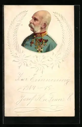 Papierkunst-AK Kaiser Franz Josef I. von Österreich