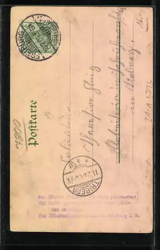 Mondschein-AK Freiburg i. B., Das Münster, Halt gegen das Licht: beleuchtete Fenster