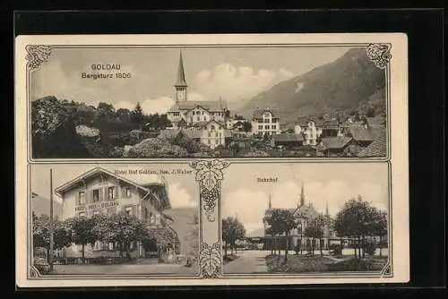 AK Goldau, Hotel Hof Goldau und Bahnhof