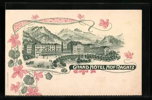 Lithographie Ragatz, Grand Hotel Hof Ragatz