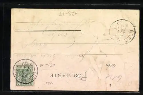 Passepartout-Lithographie Rothenberg / Stuttgart, Blick in den Ort, Wappen, junge Frau mit Weintrauben