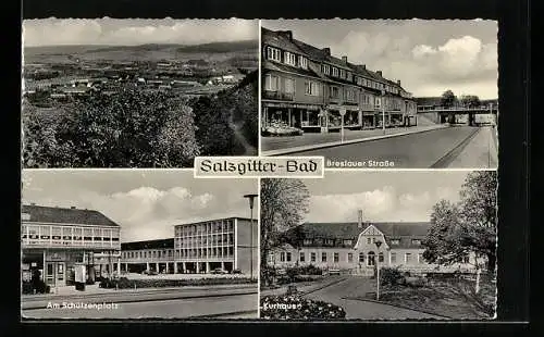 AK Bad Salzgitter, Breslauer Strasse, Partie am Schützenplatz, Kurhaus