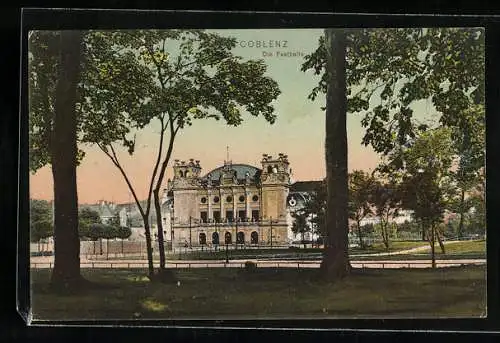 AK Coblenz, Blick auf die Festhalle