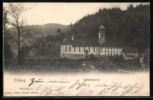 AK Triberg, Blick zur Wallfahrtskirche