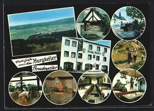 AK Bruchweiler /Hochwald, Gasthof und Pension Zum Burgkeller, Innenansichten