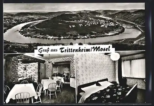 AK Trittenheim /Mosel, Innenansichten Gasthaus-Pension Nix-Lex, Mittelmoselstr. 88, Panorama