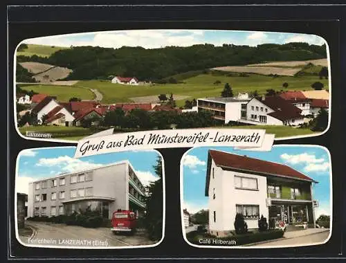 AK Bad Münstereifel-Lanzerath, Cafe Hilberath, Ferienheim, Teilansicht