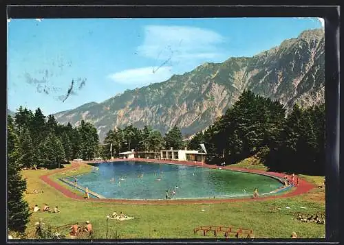 AK Oberau / Garmisch, Alpenschwimmbad