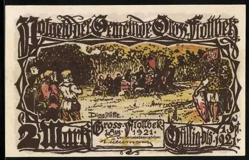 Notgeld Gross-Flottbek 1921, 2 Mark, Dingstätte, Hünengrab