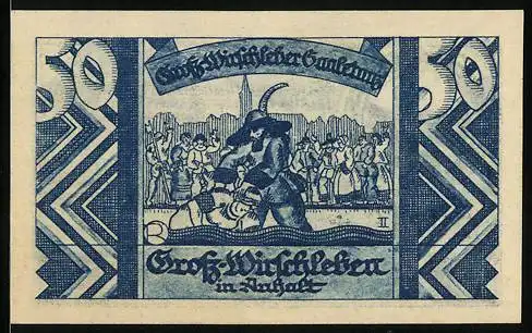 Notgeld Gross-Wirschleben 1921, 50 Pfennig, Gross-Wirschleber Saaletanz