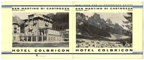 Vertreterkarte San Martino di Castrozza, Hotel Colbricon, Ortsansicht
