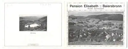 Vertreterkarte Baiersbronn /Schwarzwald, Pension Elisabeth, Wildsee