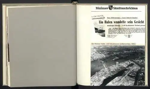 Fotoalbum mit 36 Fotografien, Ansicht Mainz, Bau des Wasserwerk Petersaue 1958, Taucher, Hochwasser, Boelckestrasse