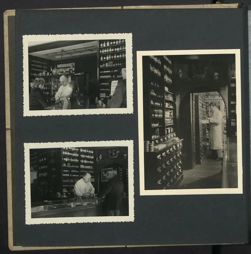 Fotoalbum mit 74 Fotografien, Ansicht Dessau-Rosslau, Apotheke und Heilpflanzenanbau Dr. Luxat, Innenansicht, Medikamente 4