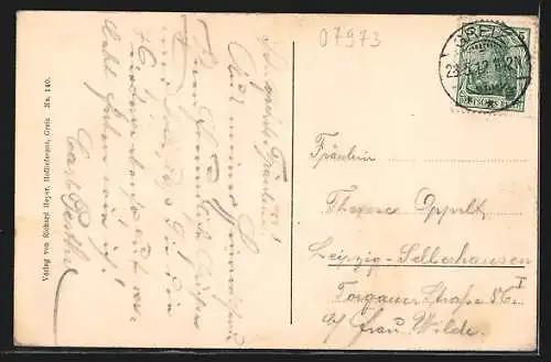 AK Greiz, Panoramablick auf die Ortschaft