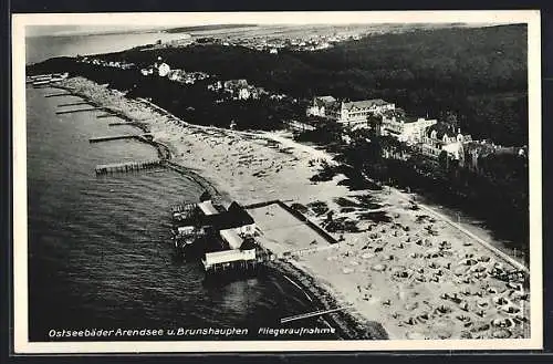 AK Arendsee / Ostseebad, Fliegeraufnahme des Ostseebades mit Brunshaupten