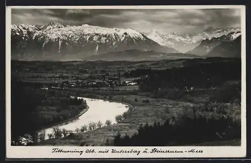 AK Tittmoning /Obb., Ortsansicht gegen Untersberg und Steinernes Meer
